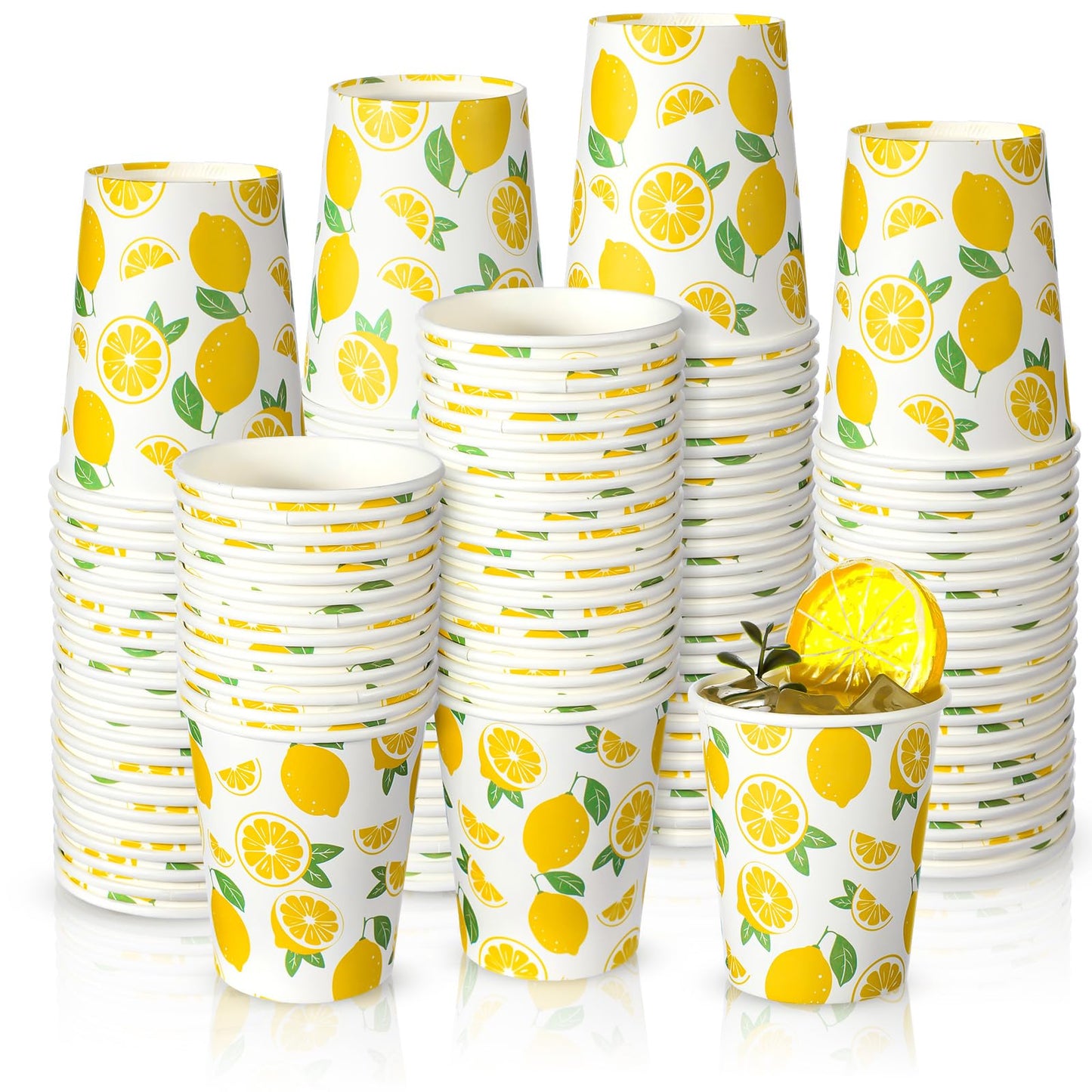 Lemon Disposable Paper Party Cups 9oz – 100 Pack