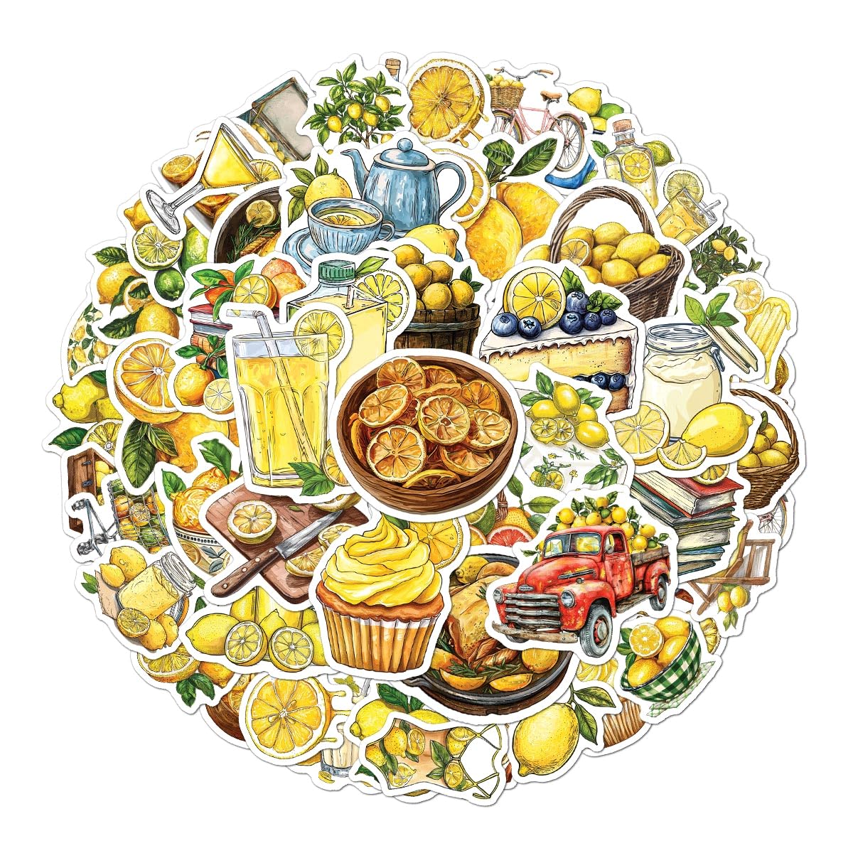 Cute Fruit Lemon Stickers – 50 Pack