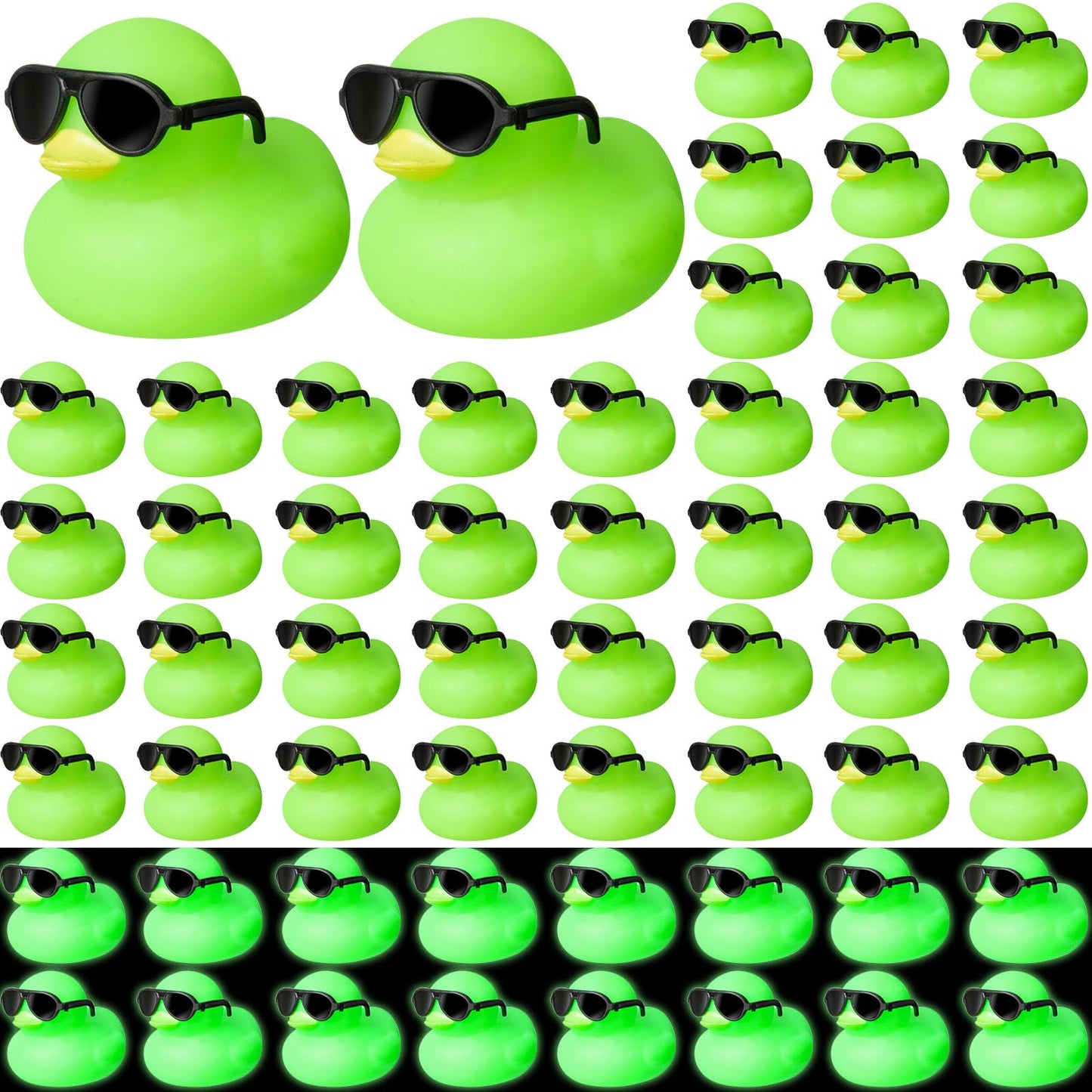 Glow in the Dark Rubber Ducks - 60 ct