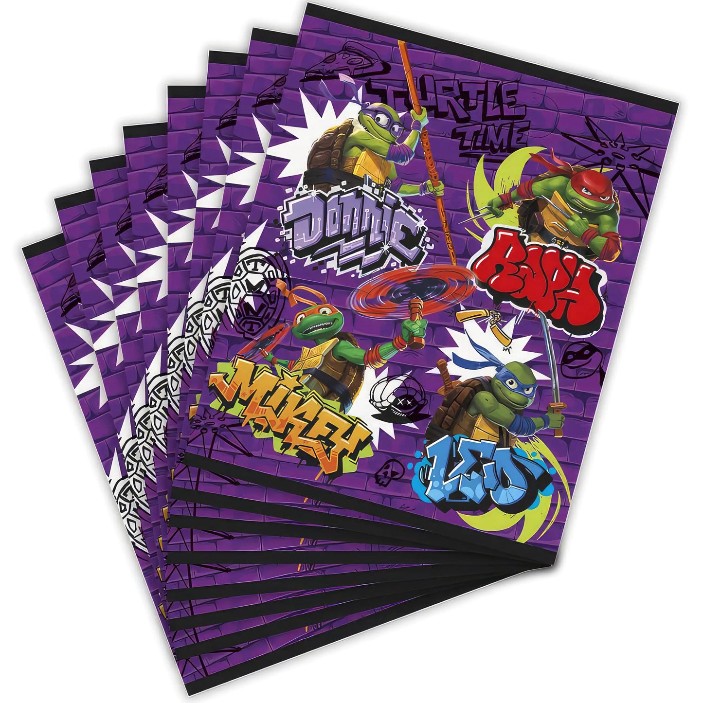 Hero Turtle Character Purple Loot Bags - 8 ct