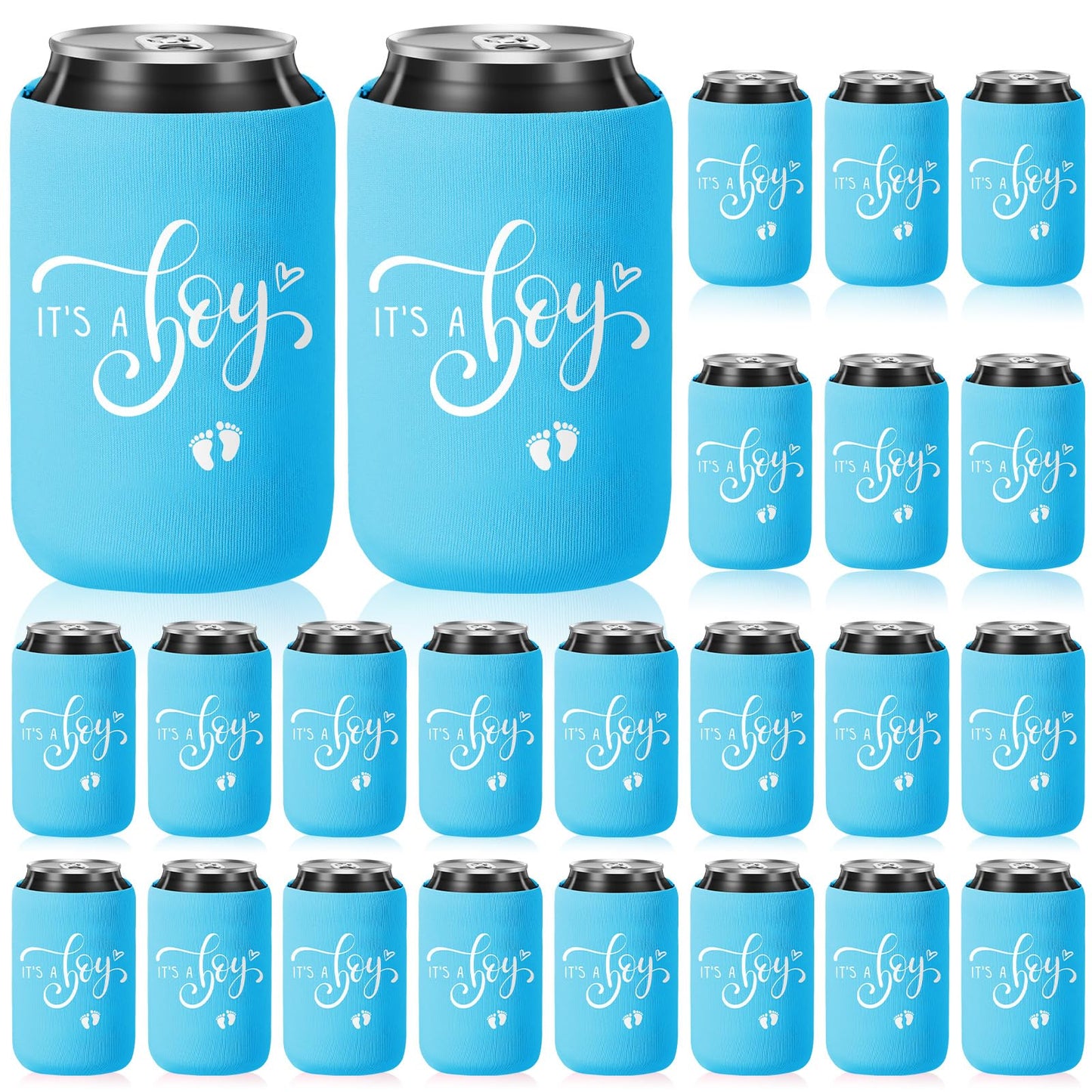 It's a Boy Blue Neoprene Can Cooler Sleeves, 12 oz - 50 ct