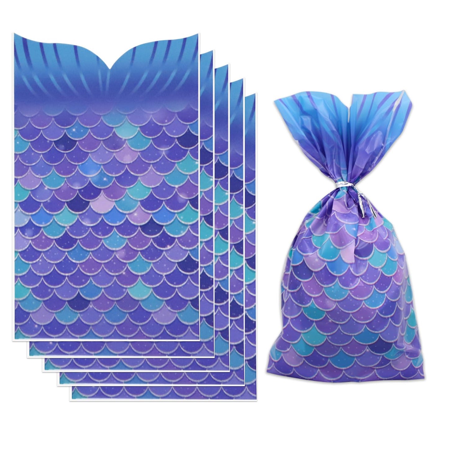 Mermaid Tail Party Favor Bags - 12 ct