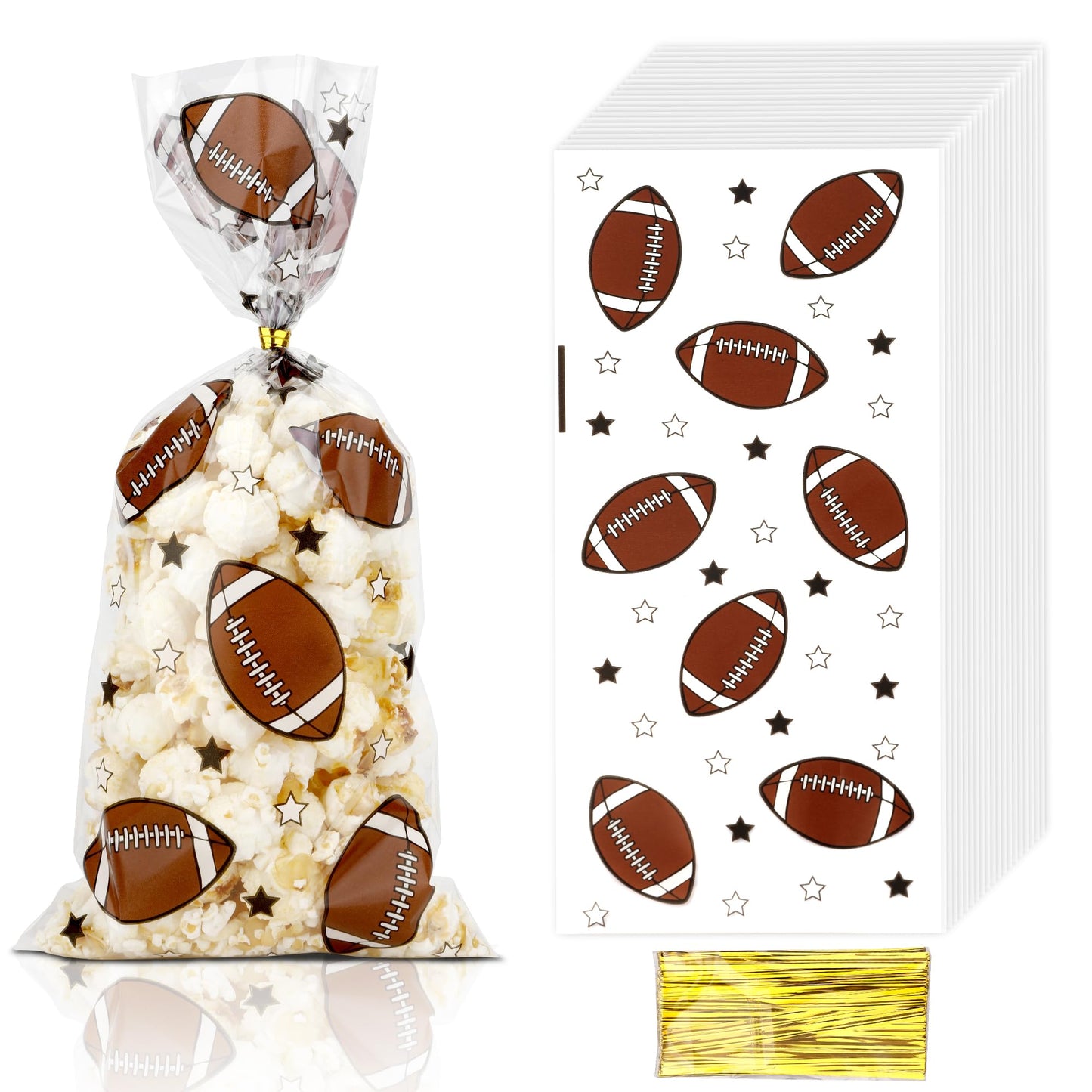 Football Cellophane Goodie Bags – 200 Pack