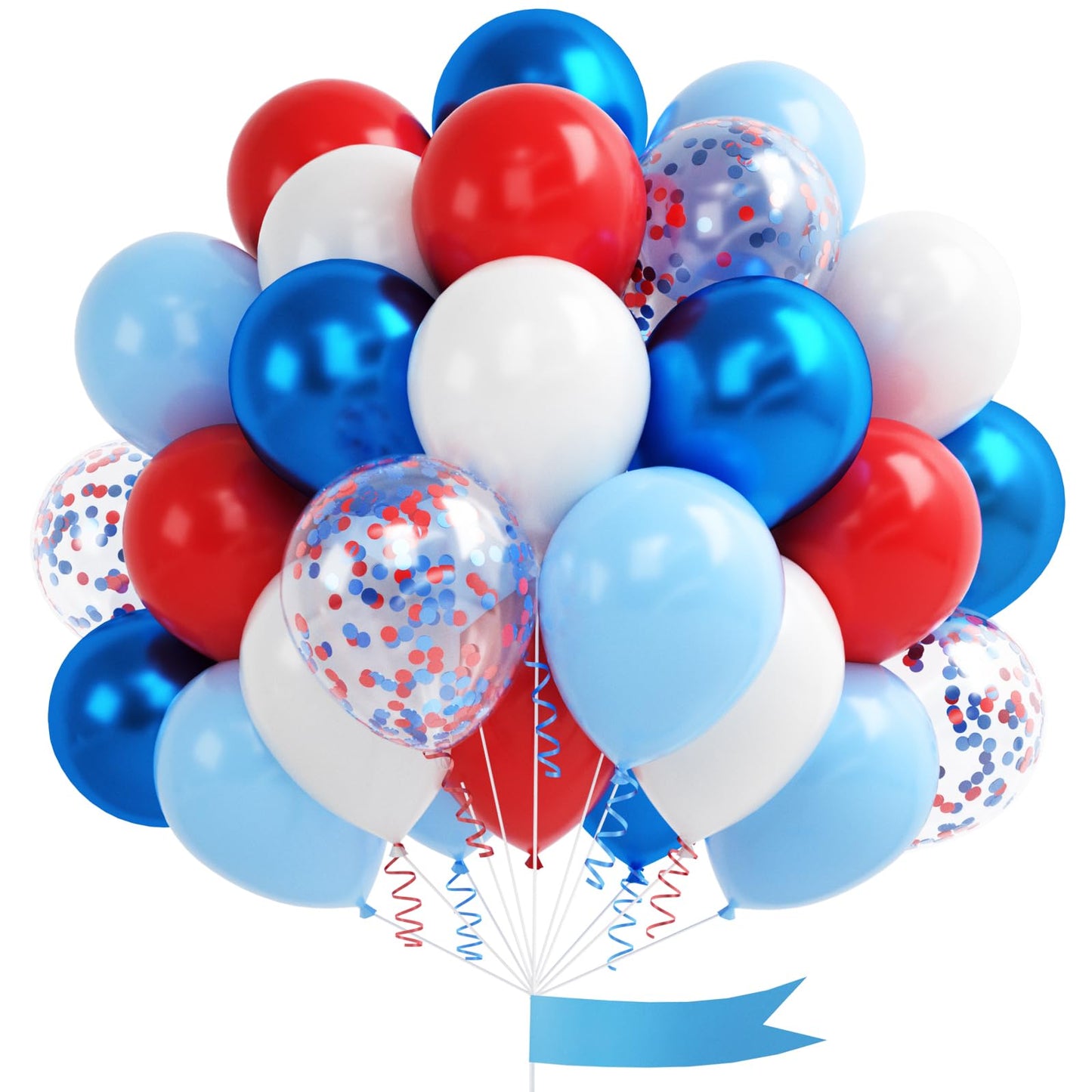 Red, Blue & White Patriotic Party Balloon Set