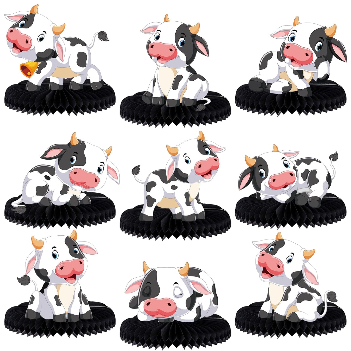 Cow & Barnyard 3D Honeycomb Table Centrepieces – 9 Piece