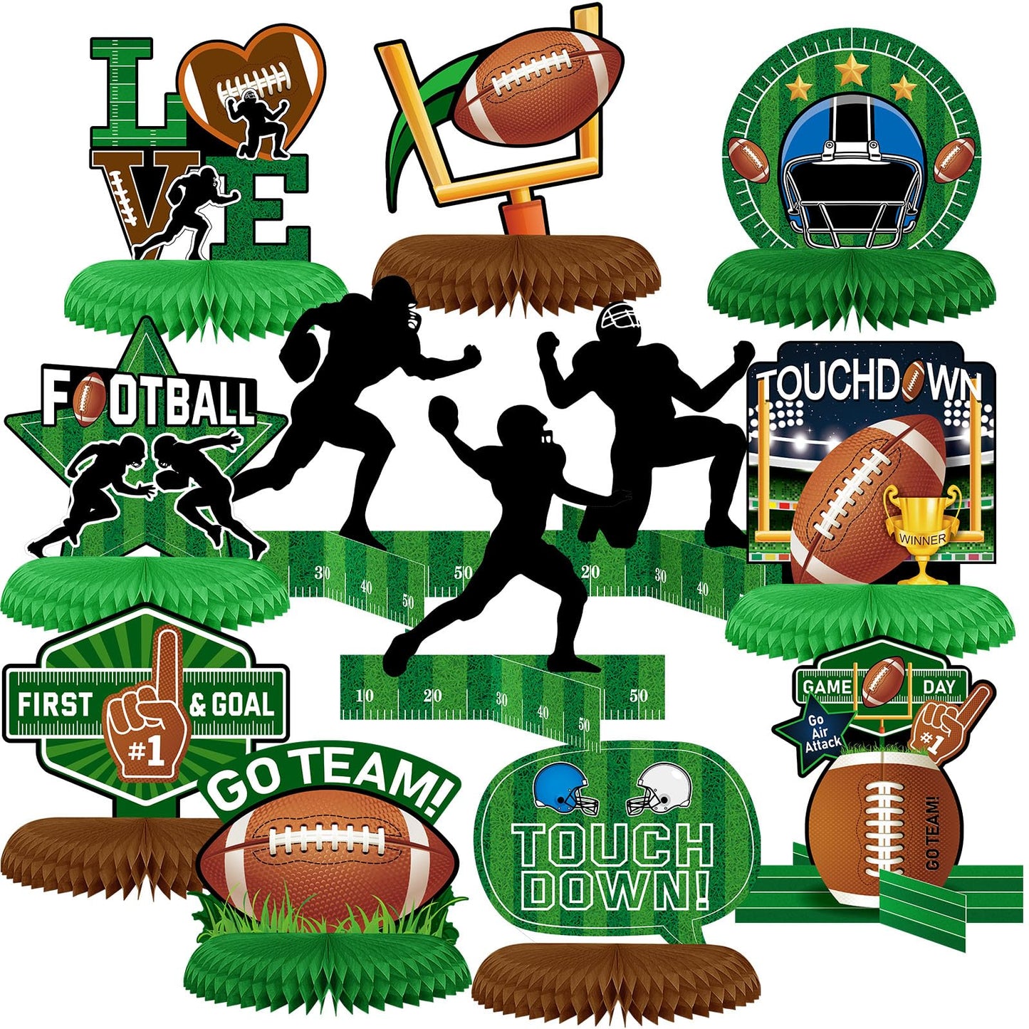 Football Party Table Centrepiece Set – 12 Piece
