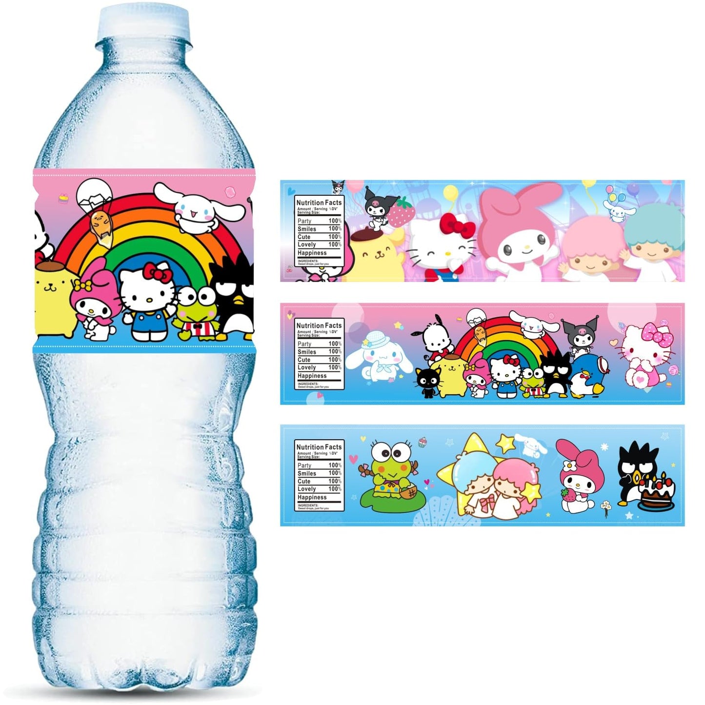 Kitty & Friends Water Bottle Labels Party Favors