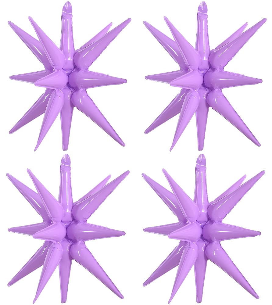 Purple Foil Spike Star Balloons
