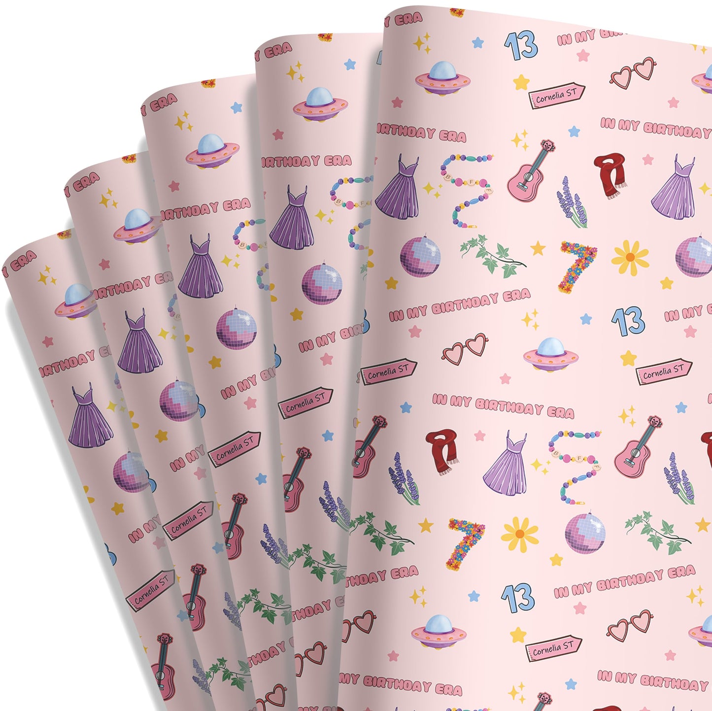 In My Birthday Era Singer-Themed Gift Wrapping Paper – 5 Sheets