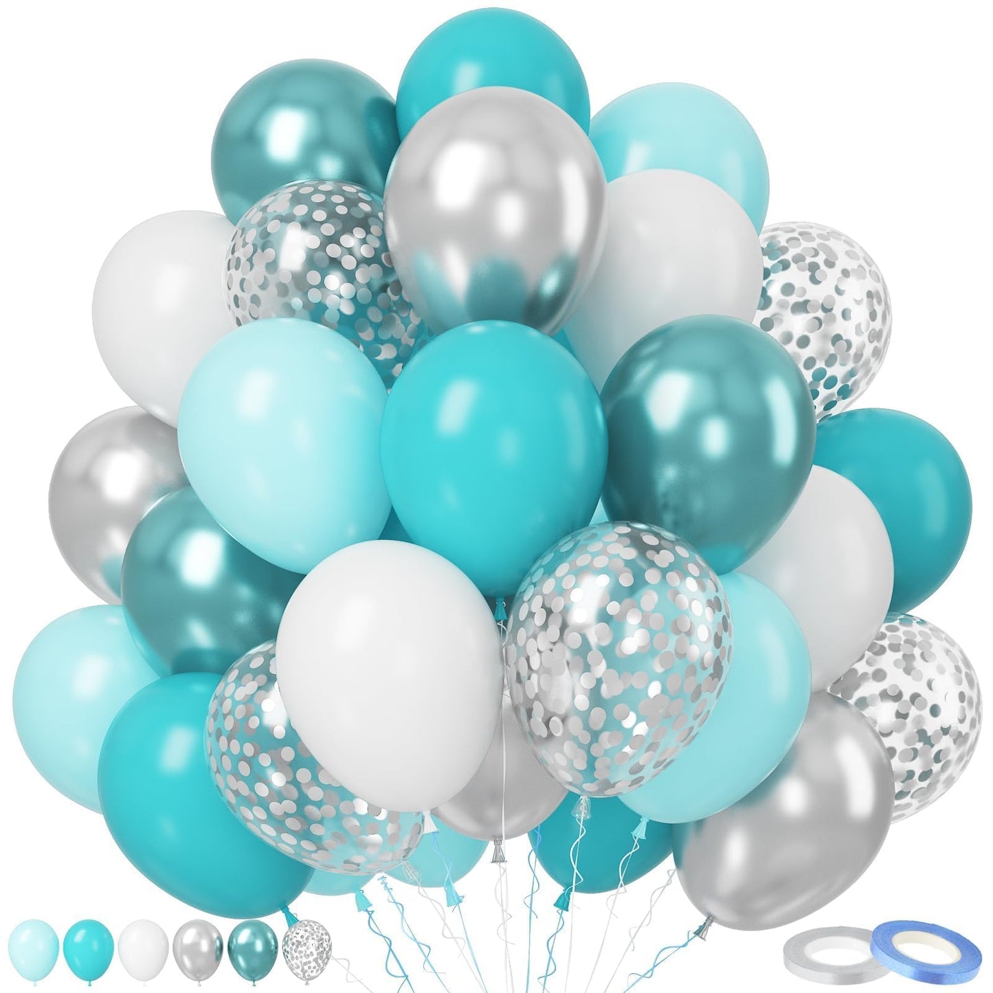 Teal Blue Party Balloons 12 Inch