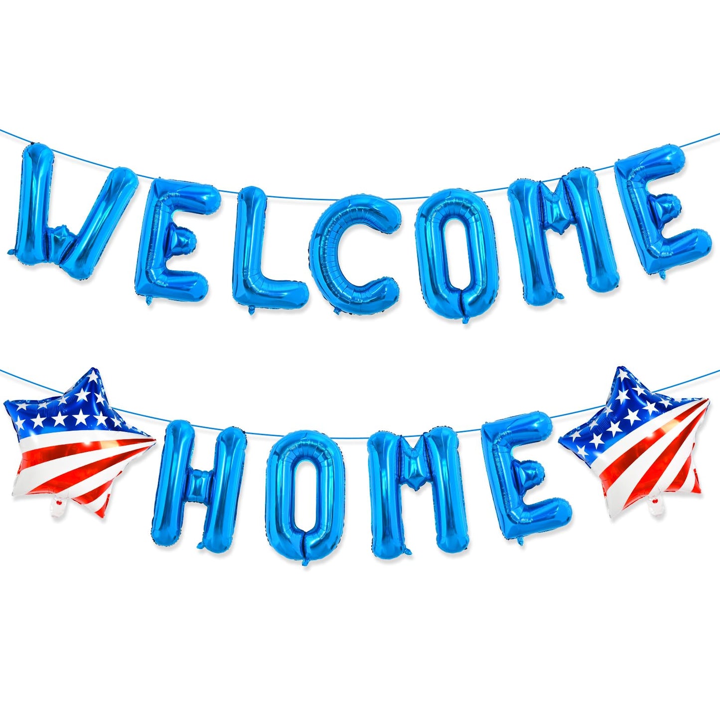 Patriotic Welcome Home Military Banner & Balloon Set – Blue