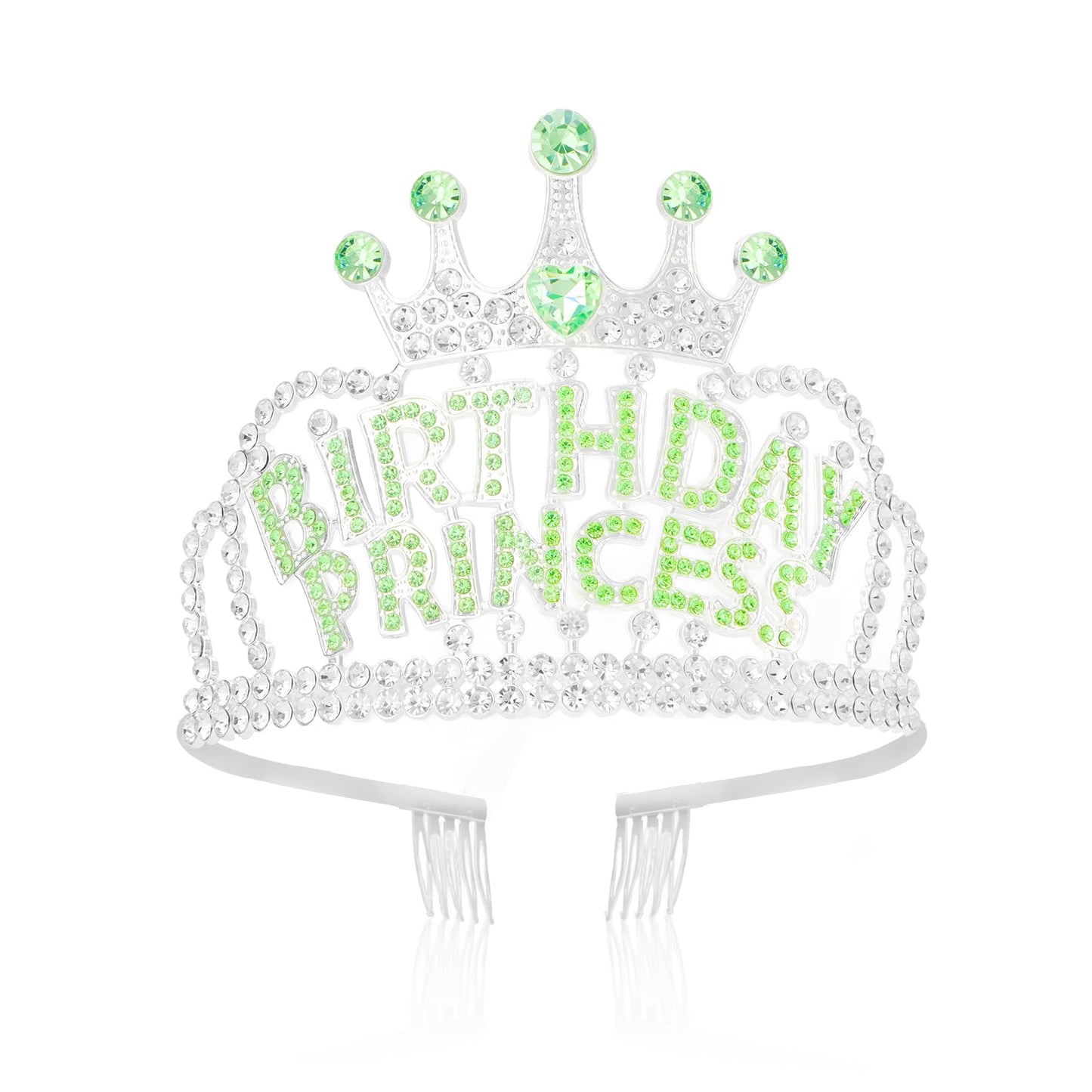 Green Rhinestone Birthday Princess Crown Tiara