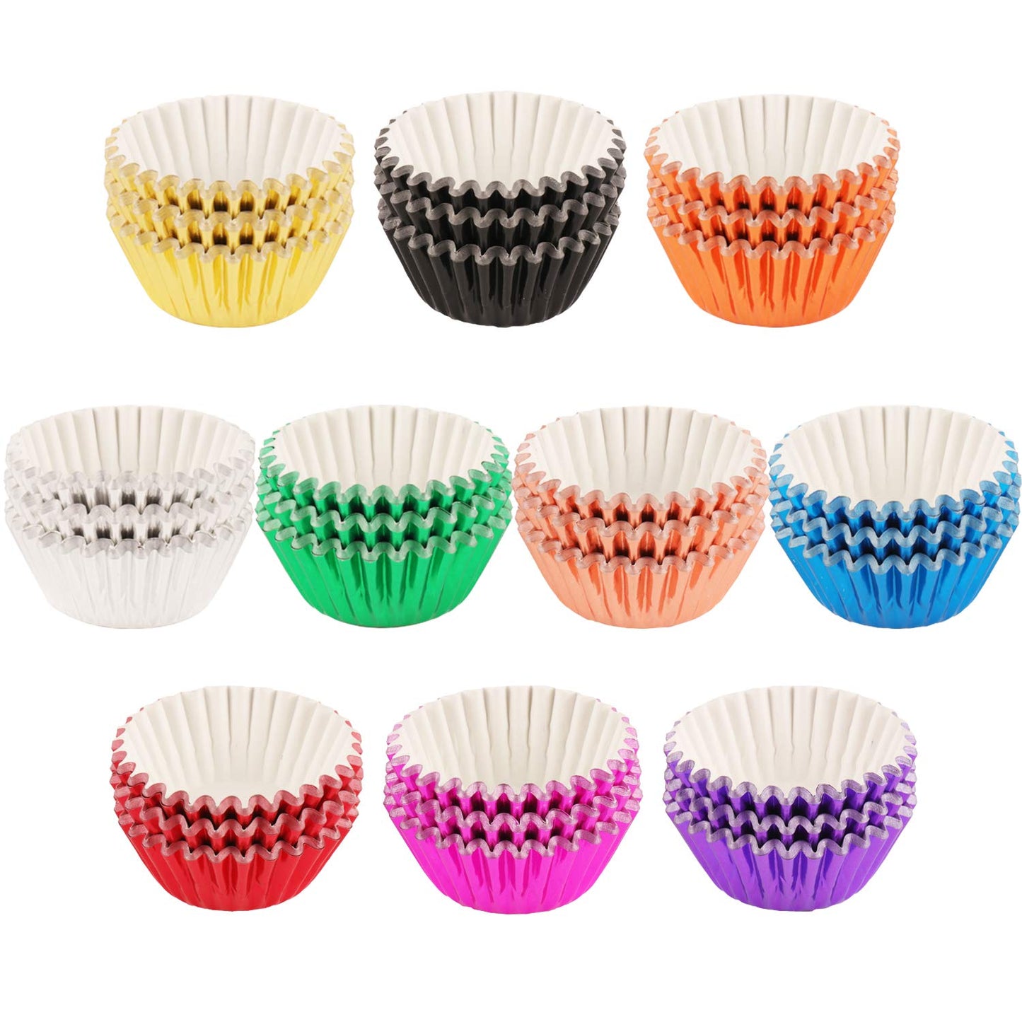 Rainbow Foil Cupcake Wrappers Mini Baking Cups - 600 ct