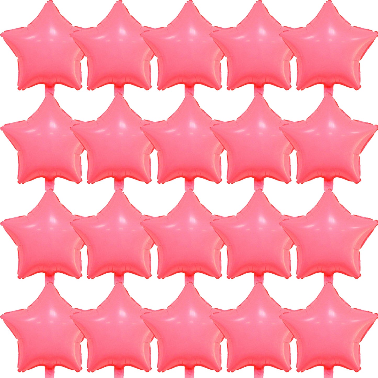 Pink Metallic Star Balloons - 20 ct