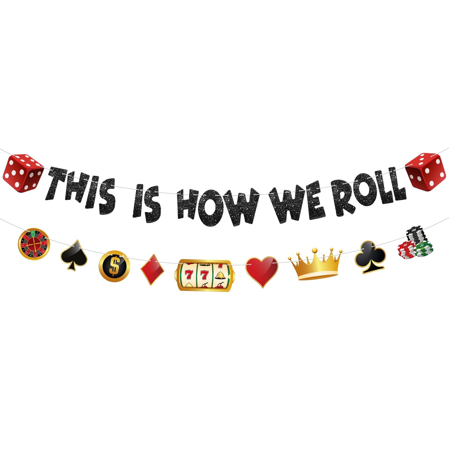 "This Is How We Roll" Casino Birthday Banner – 10 Feet