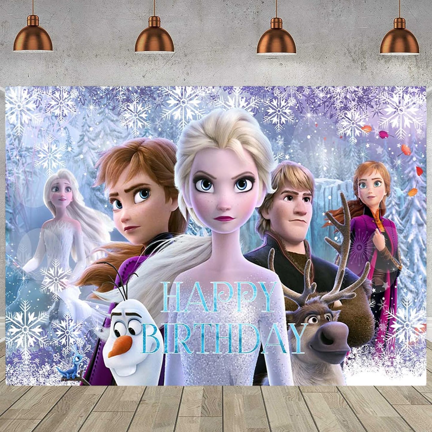 Winter Ice Princess Birthday Party Banner Backdrop – 4.16 x 2.3 Ft