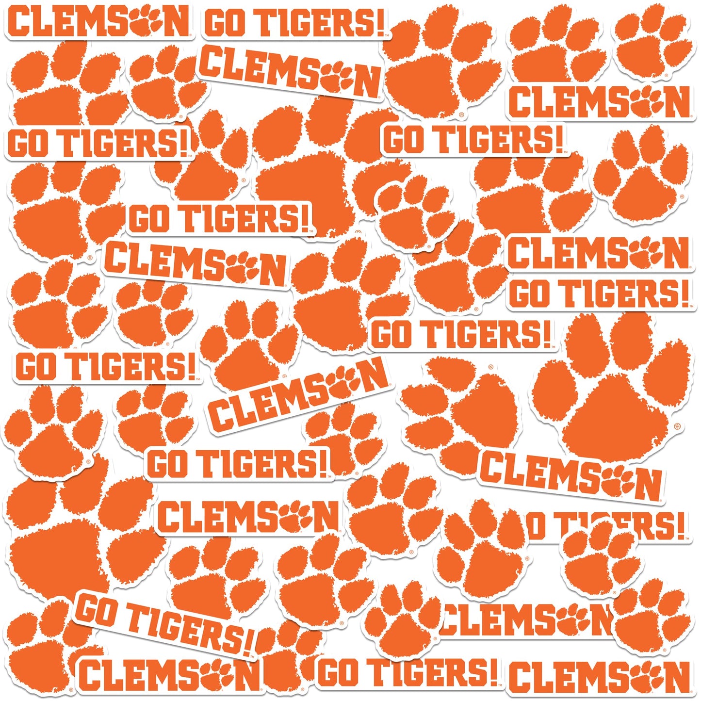 Clemson Tigers Premium Stickers - 50 ct