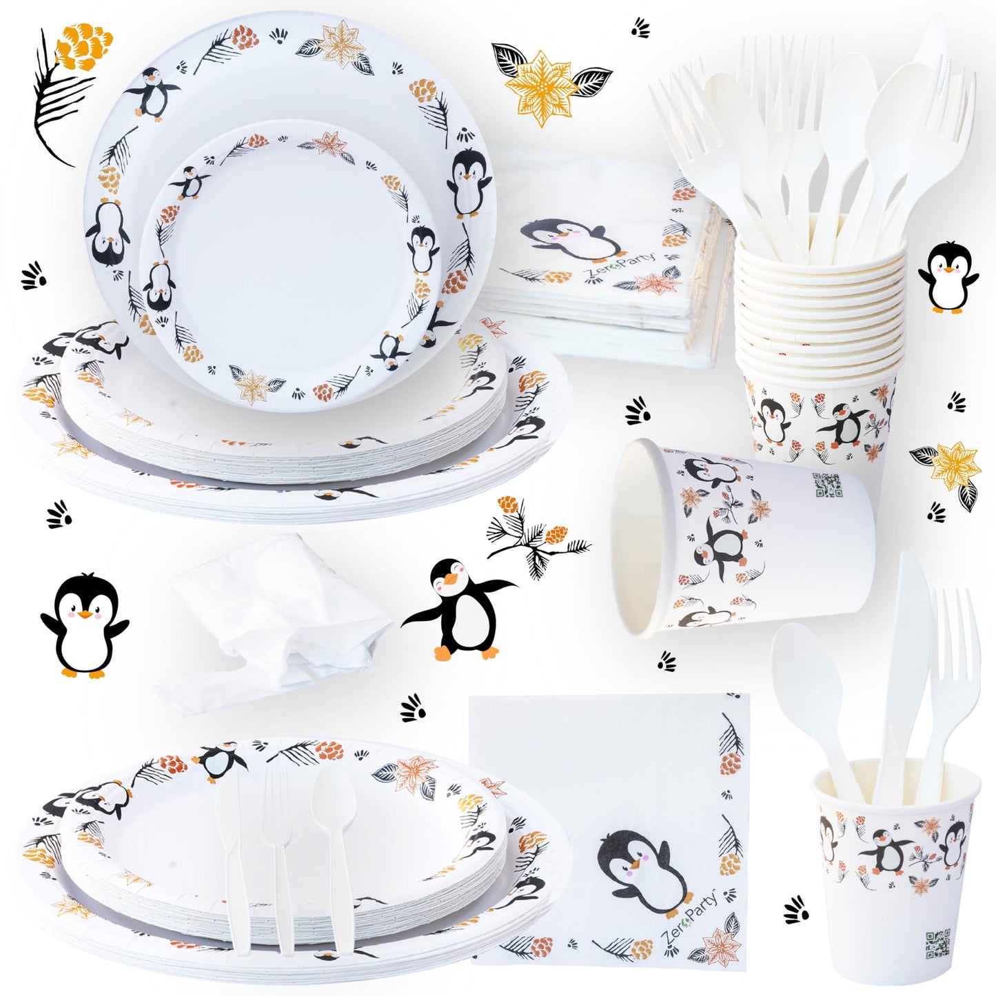 Penguin Birthday Party Supplies – 212 Piece, Serves 30