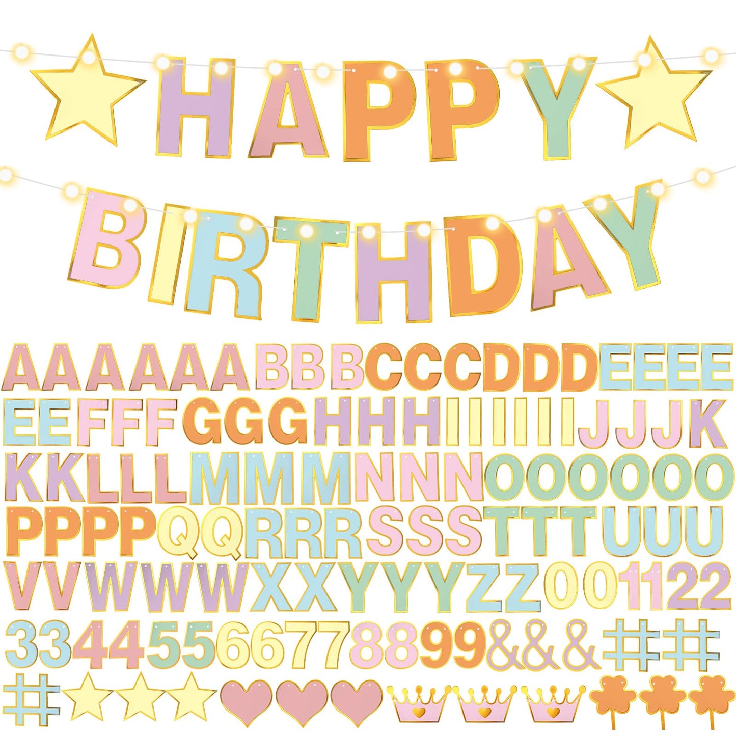 Pastel DIY Customisable Letter Banner Kit – 143 Pieces