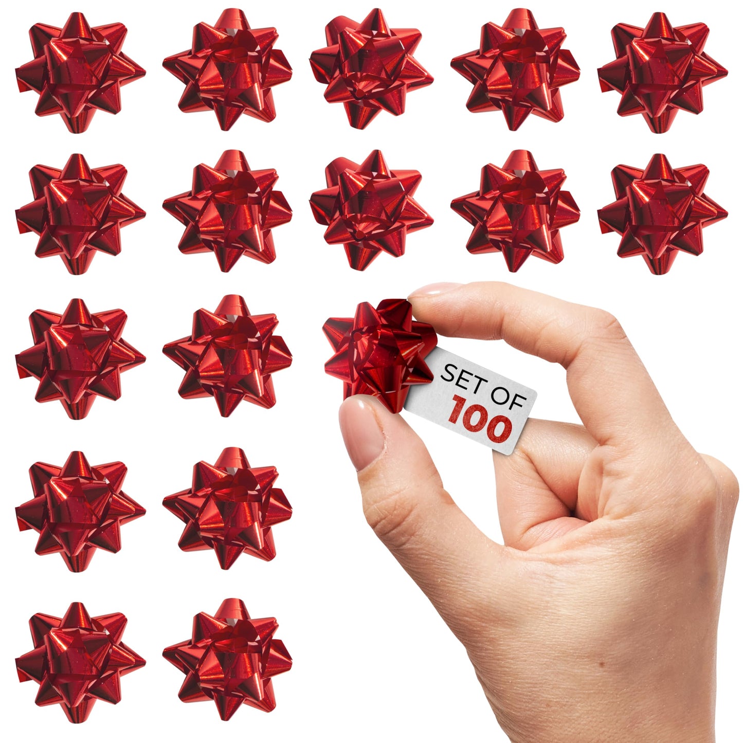 Red Bow 100 PCS 1" Small Bows Bows for Gift Wrapping Gift Bows for Christmas Valentines Day Holiday Birthday Party