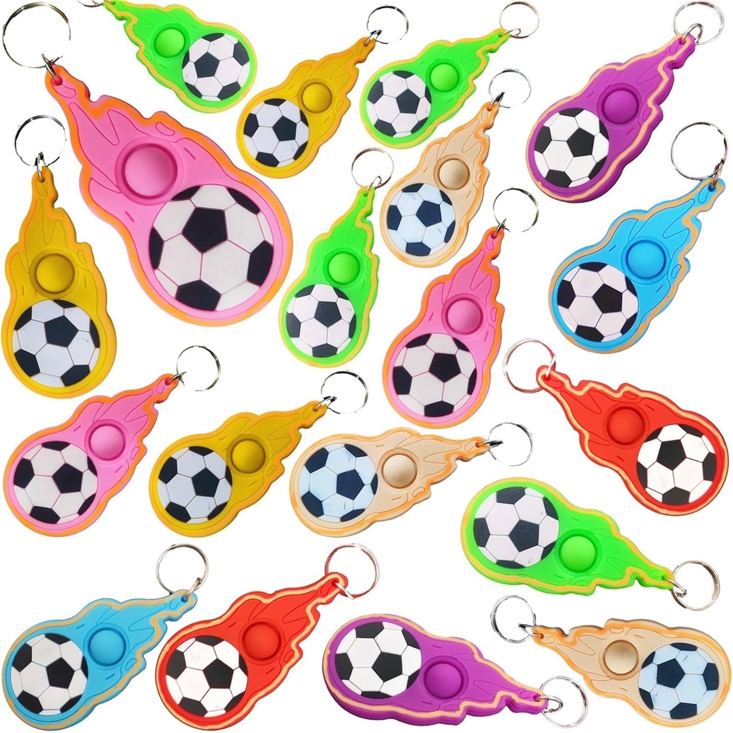 Soccer Mini Backpack Pop Fidget Bubble Toys – 24 Pack