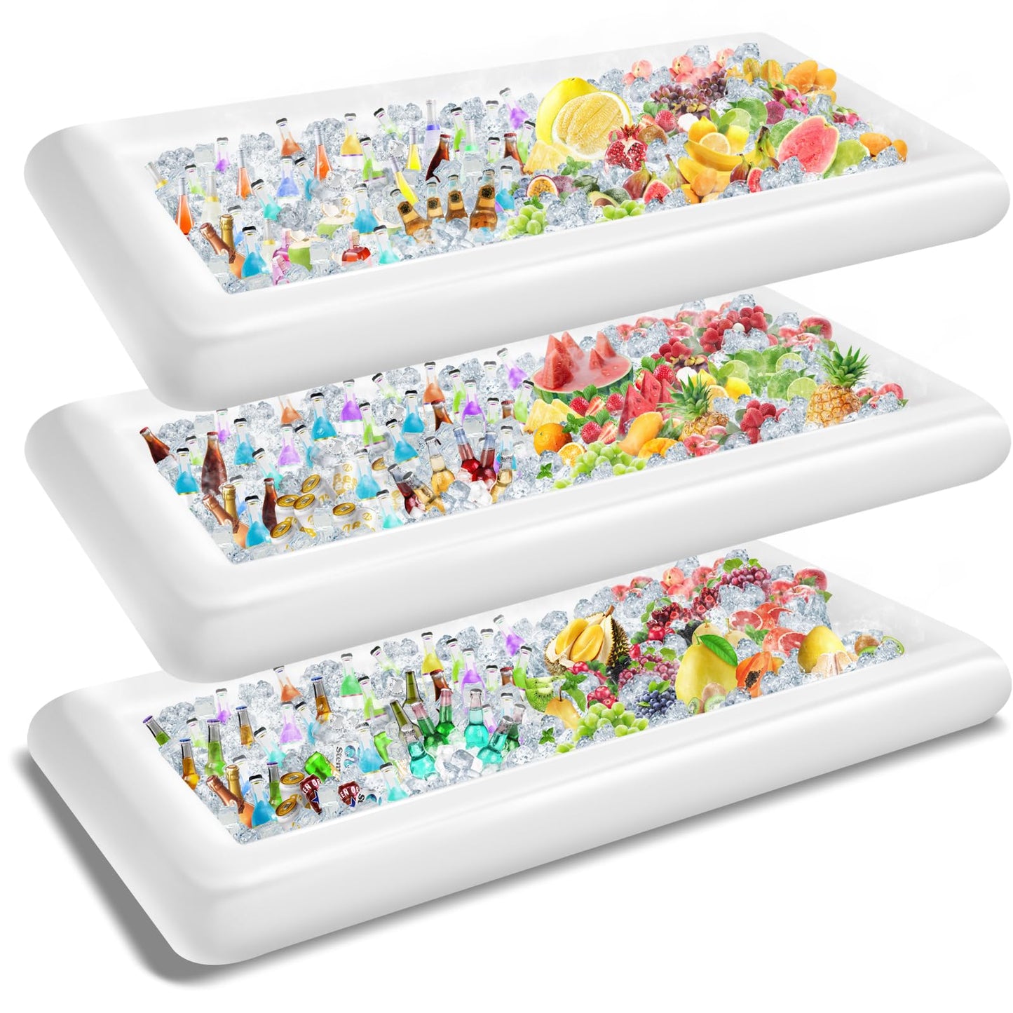 FUTUREPLUSX Inflatable Serving Bars Salad Food Drink Tray Buffet Bar with Drain Plug Cooler Containers for Indoor Outdoor BBQ Picnic Pool Party