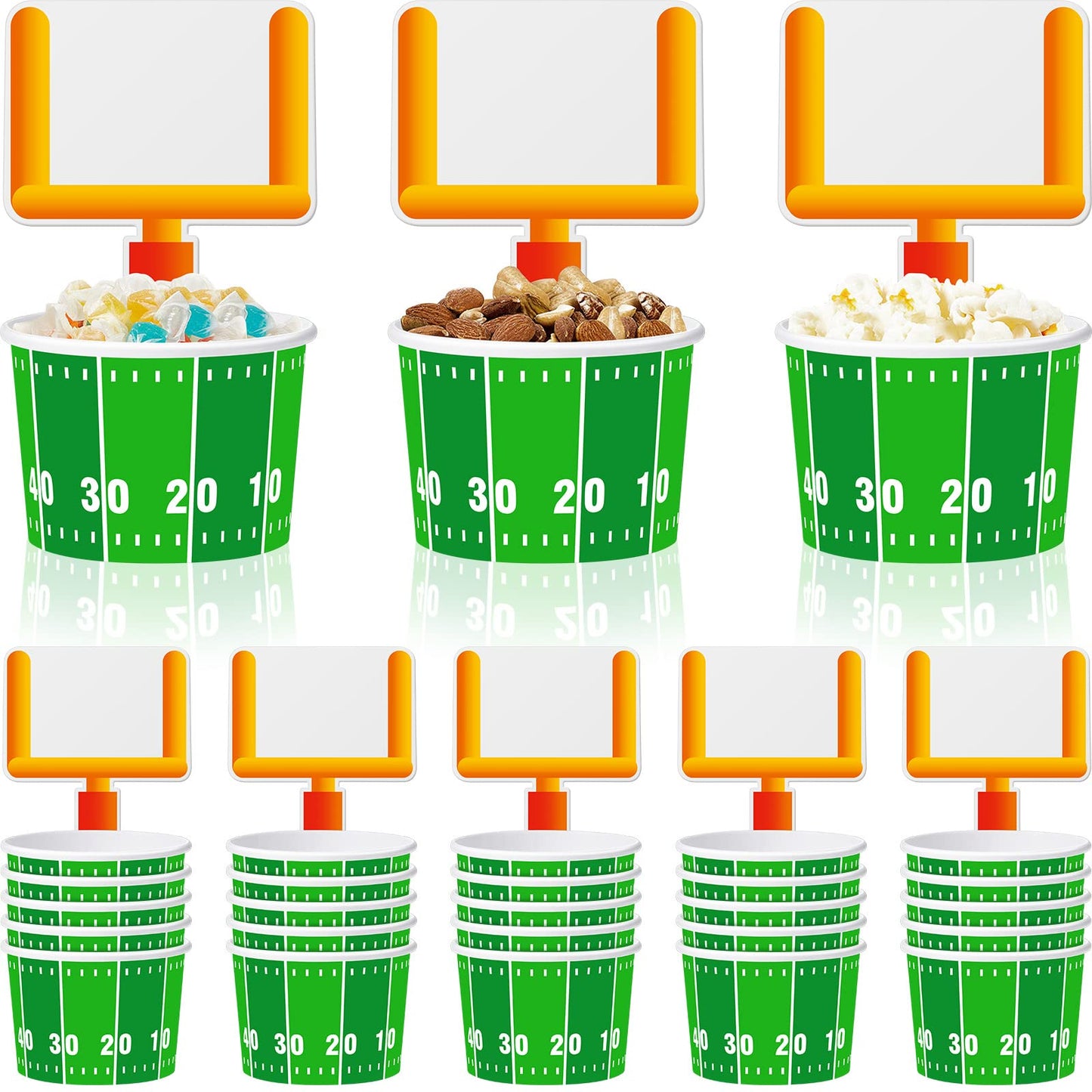 Football Snack Paper Cups for Party & Tailgate - 24 ct