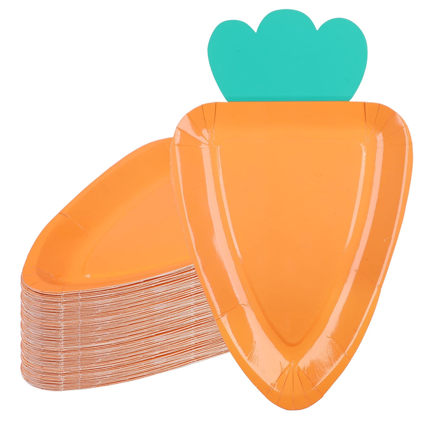 Easter Carrot Paper Plates – 24 Pack Disposable Spring Party Plates