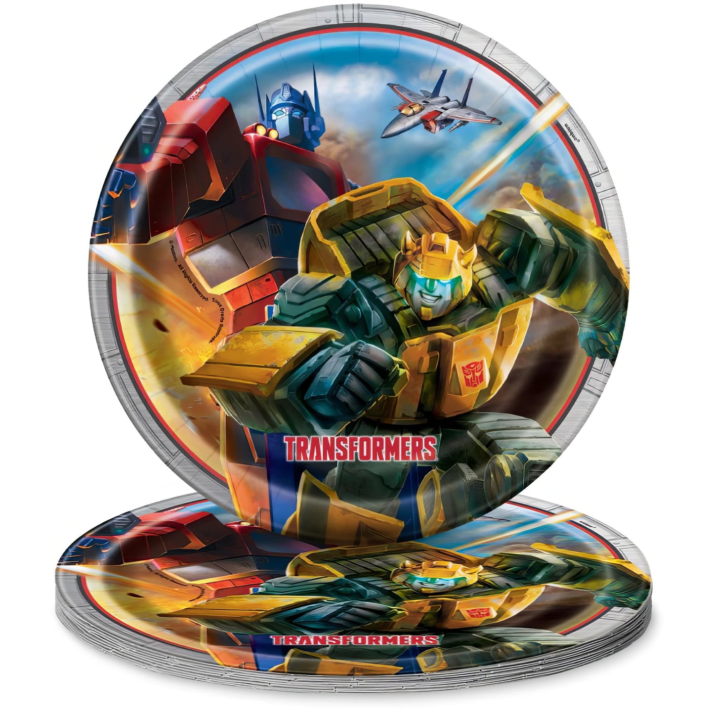 Robot Character Action Disposable Paper Plates 9 Inch – 8 Pack