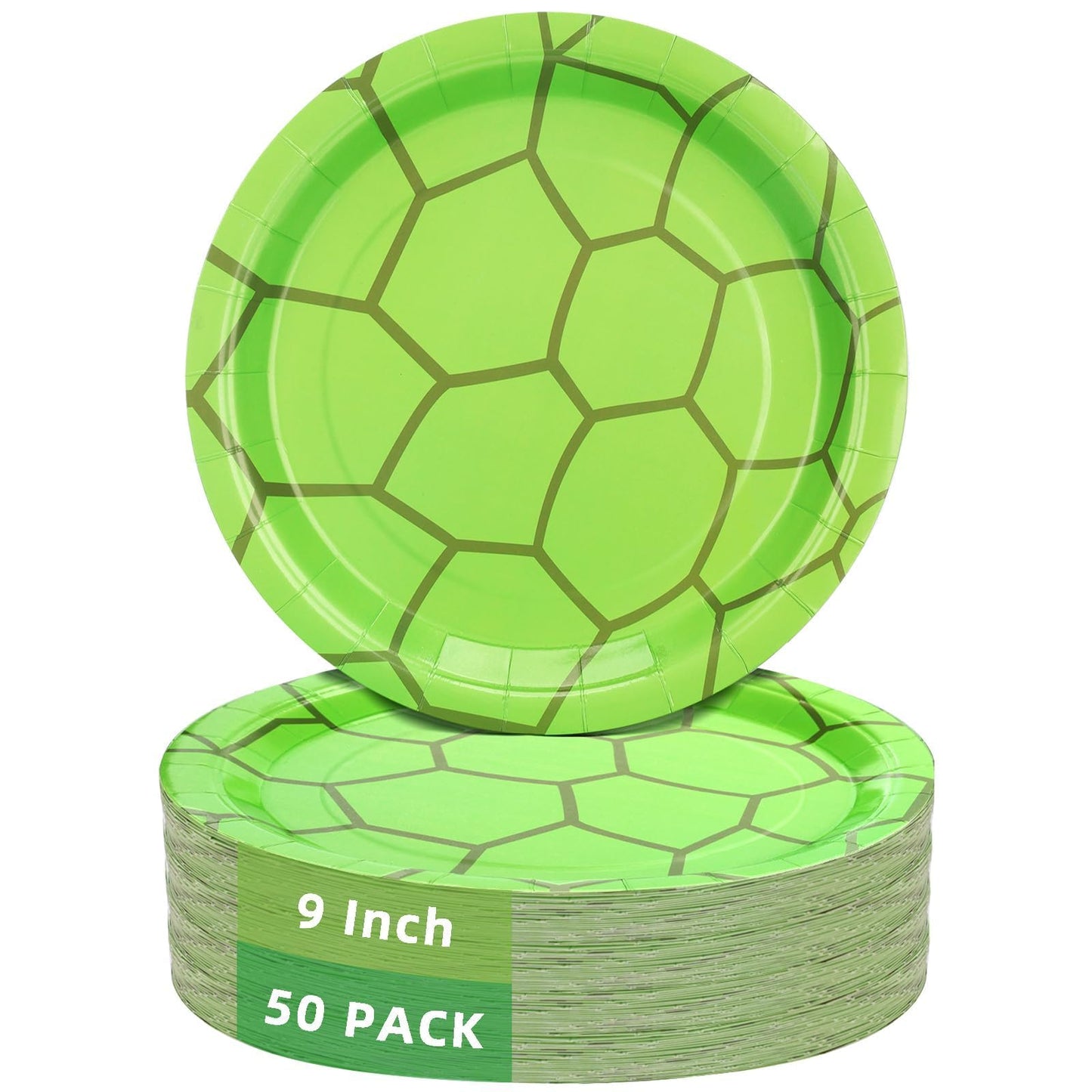 Green Turtle Paper Plates 9 Inch