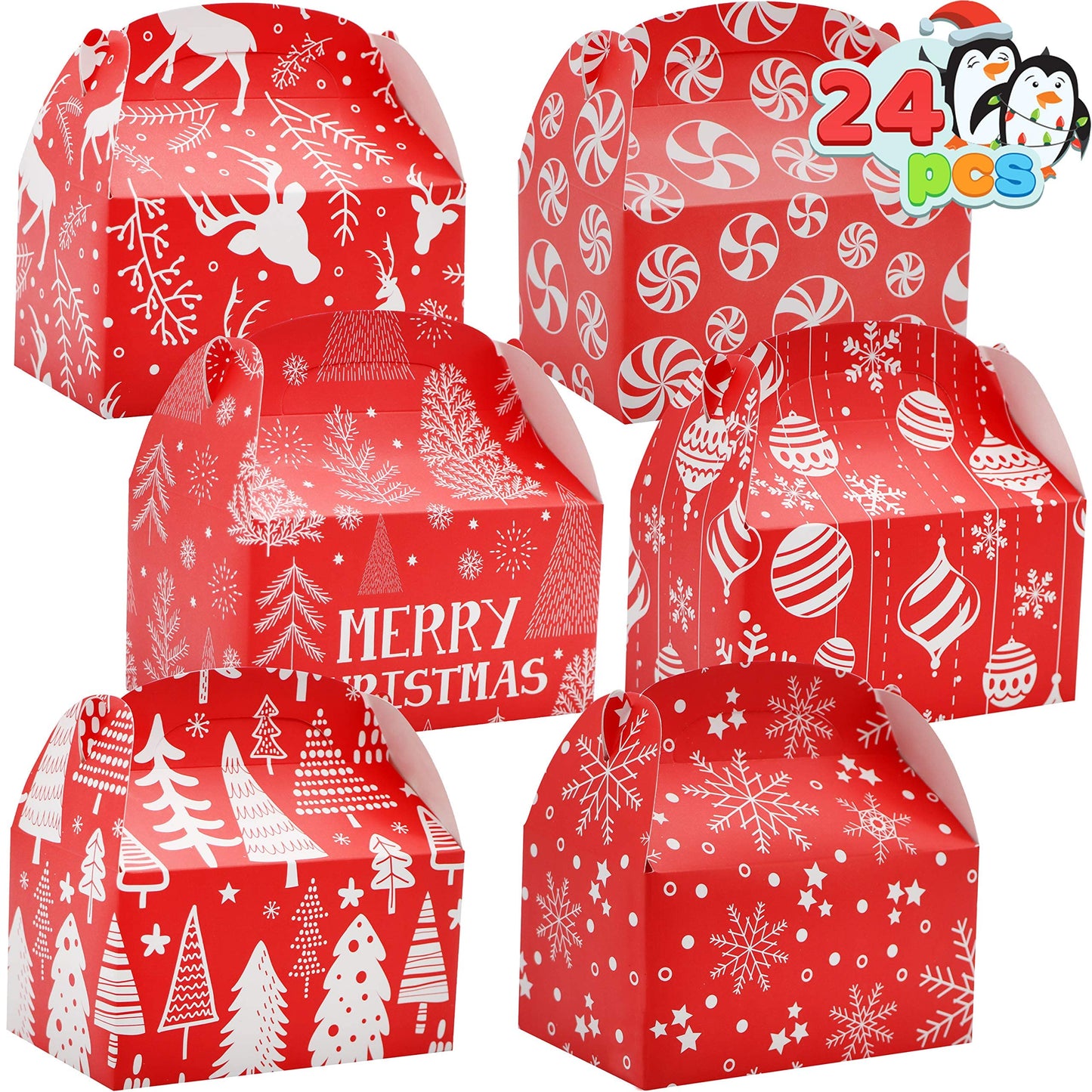 Christmas Party Favor Gable Boxes – 24 ct