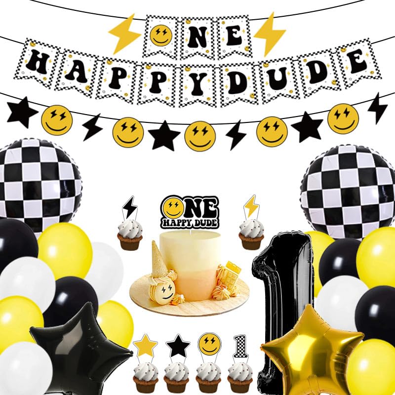 One Happy Dude 1st Birthday Party Decoration Set – 48 Piece