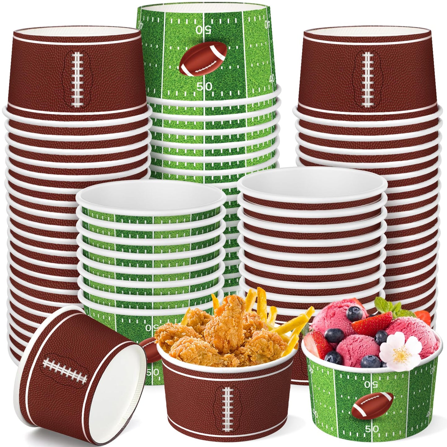 Football Snack Bowls 12oz – 50 Pack