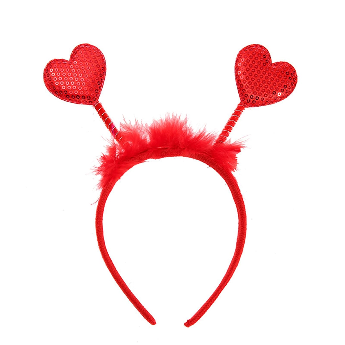 Red Glitter Sequin Heart Valentine's Day Party Headband