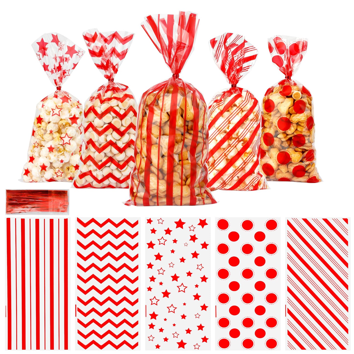 Red Cellophane Party Treat Bags
