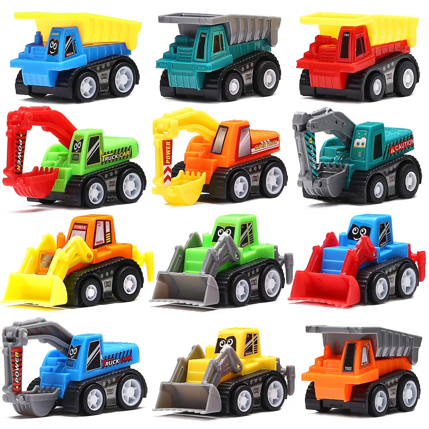 Construction Pull-Back Mini Trucks Toy Set