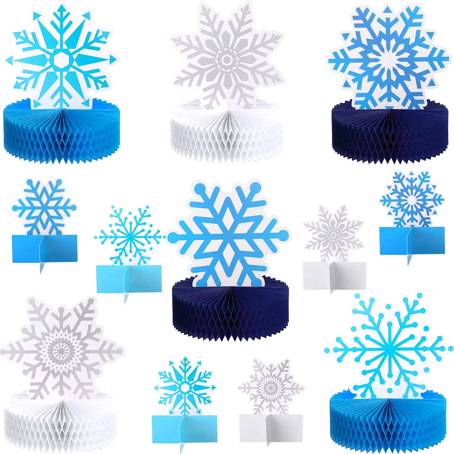 Winter Snowflake Honeycomb Centerpieces