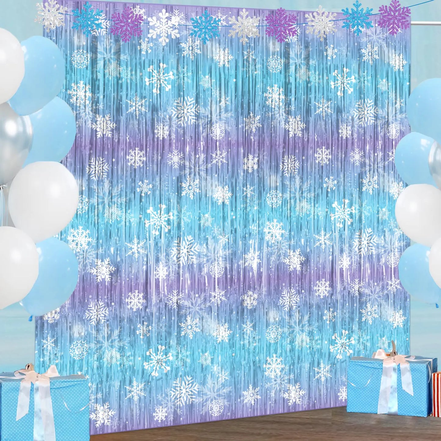 Frozen Snowflake Fringe Curtain Set
