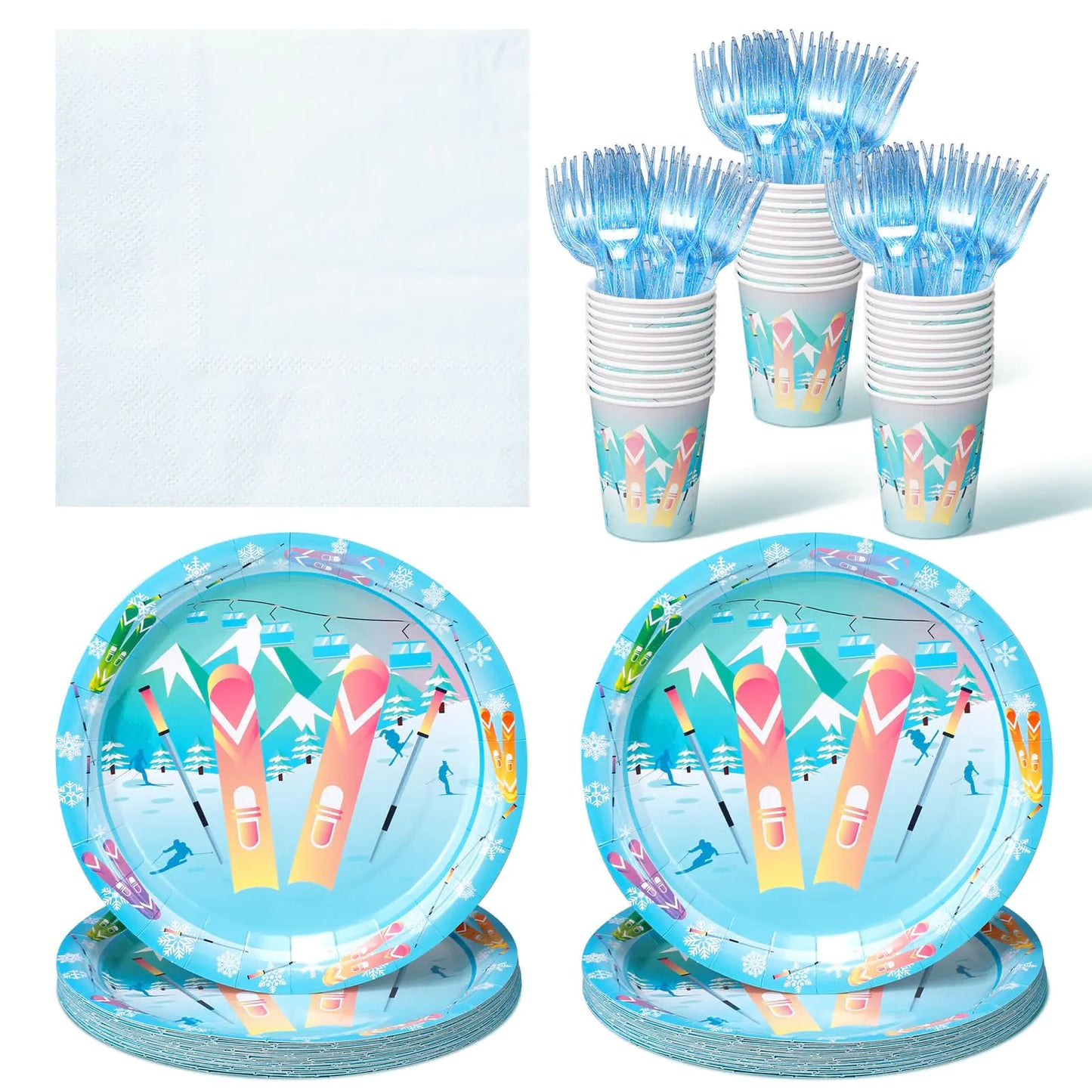 Ski Adventure Disposable Dinnerware Set - 120 ct