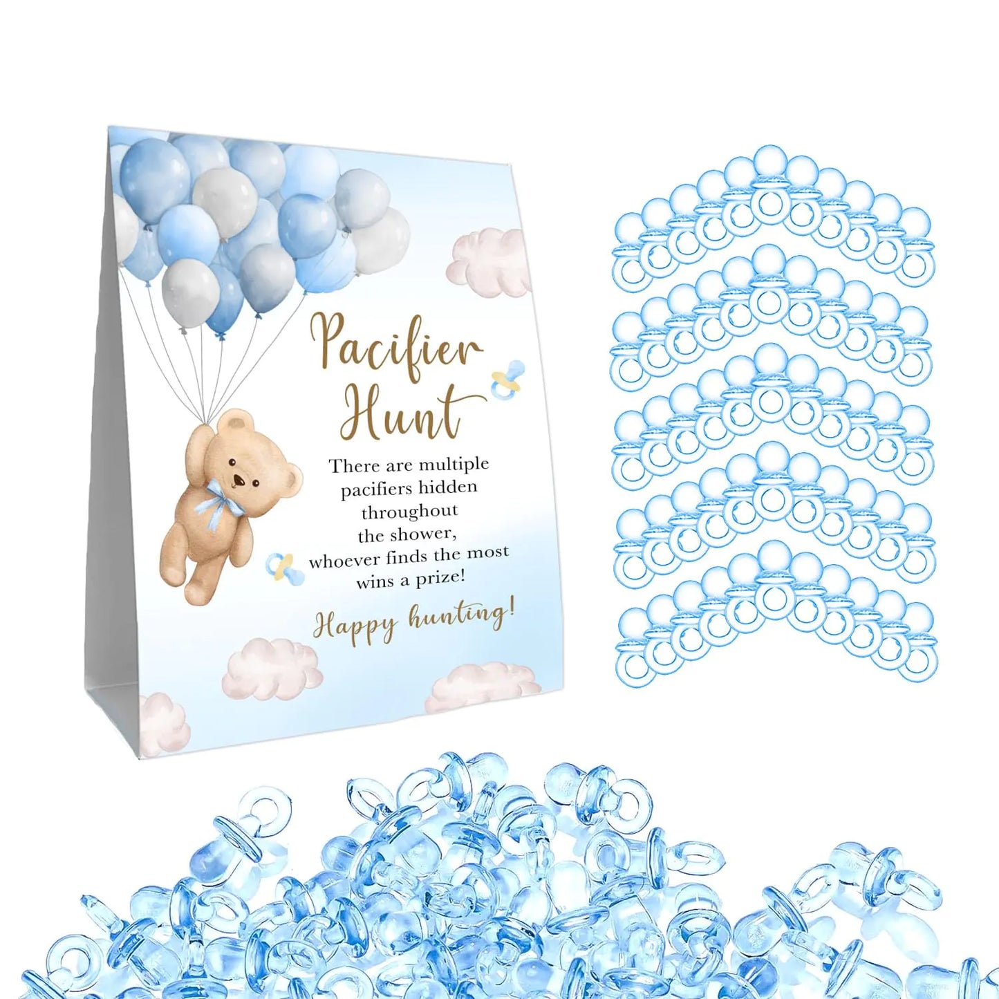 Blue Pacifier Hunt Baby Shower Game