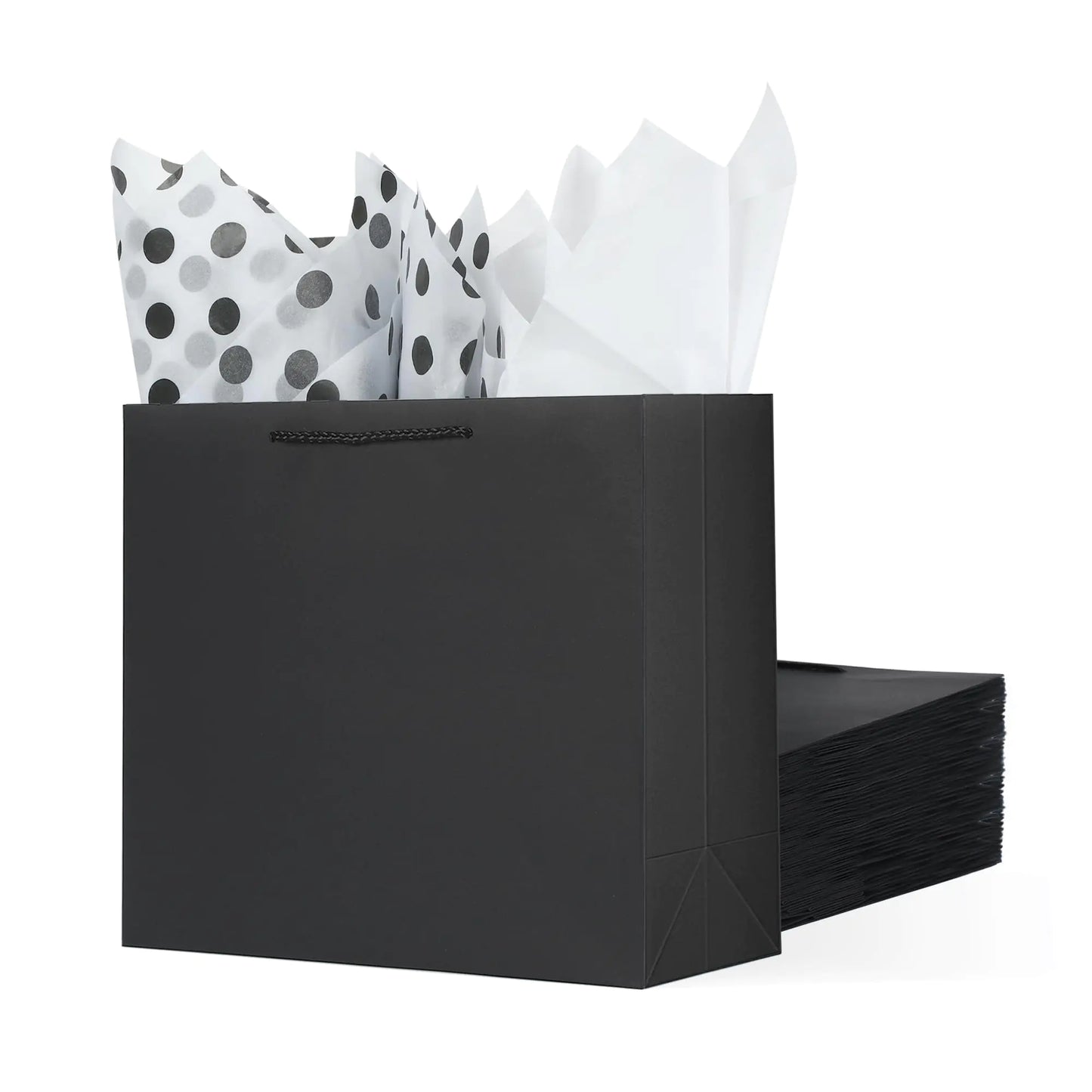 Classic Black Kraft Gift Bags 6-Pack