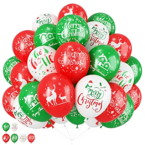 Christmas Printed Balloon Set - 50 ct