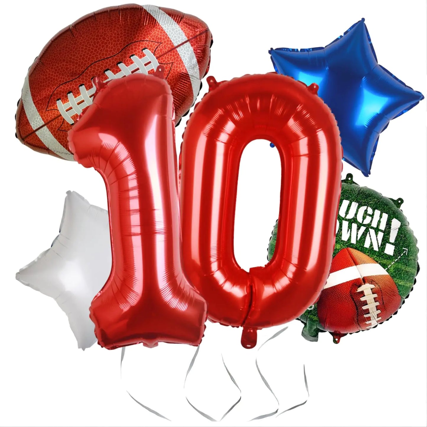 Football Touchdown 10th Birthday Balloon Bundle