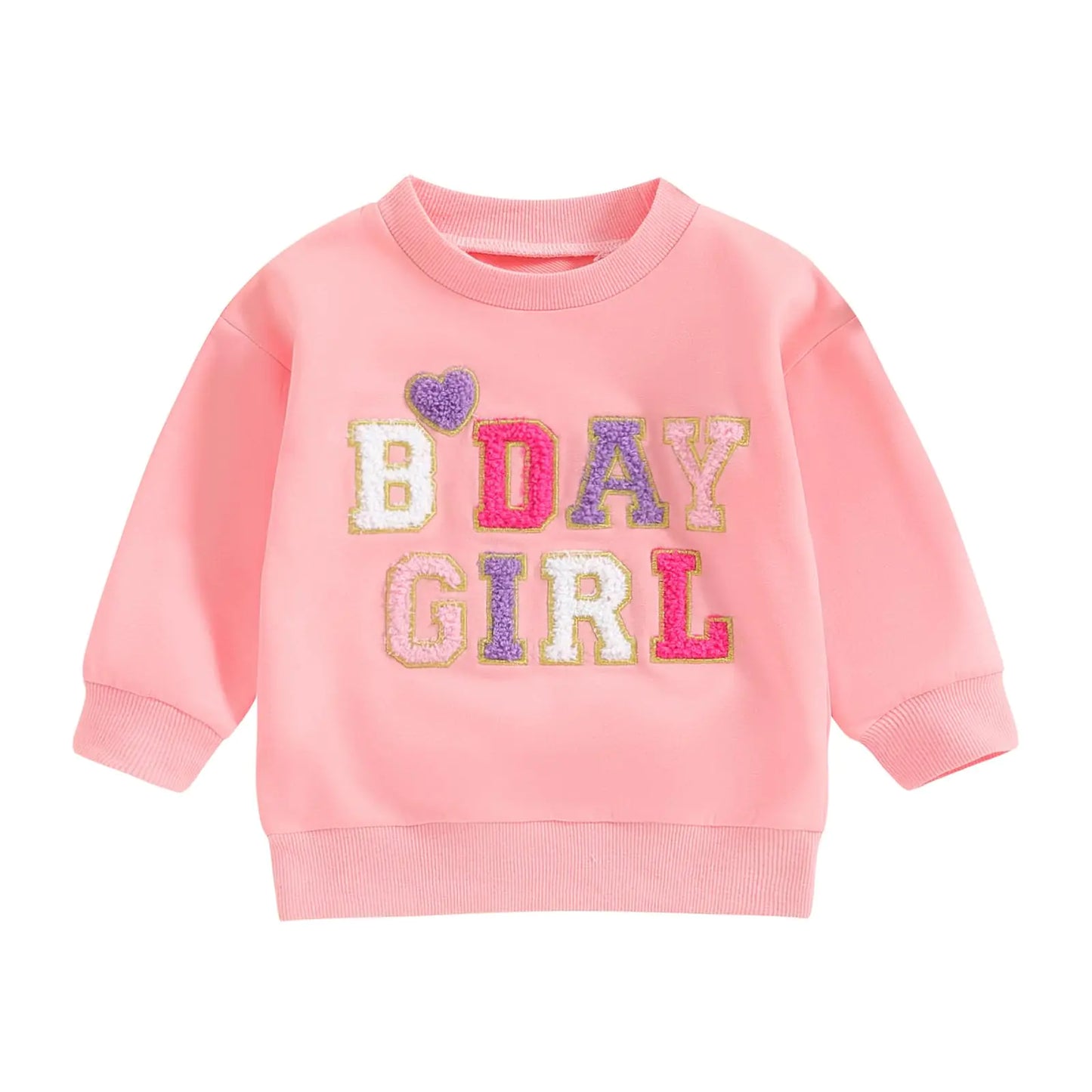 Birthday Girl Pink Pullover Sweatshirt