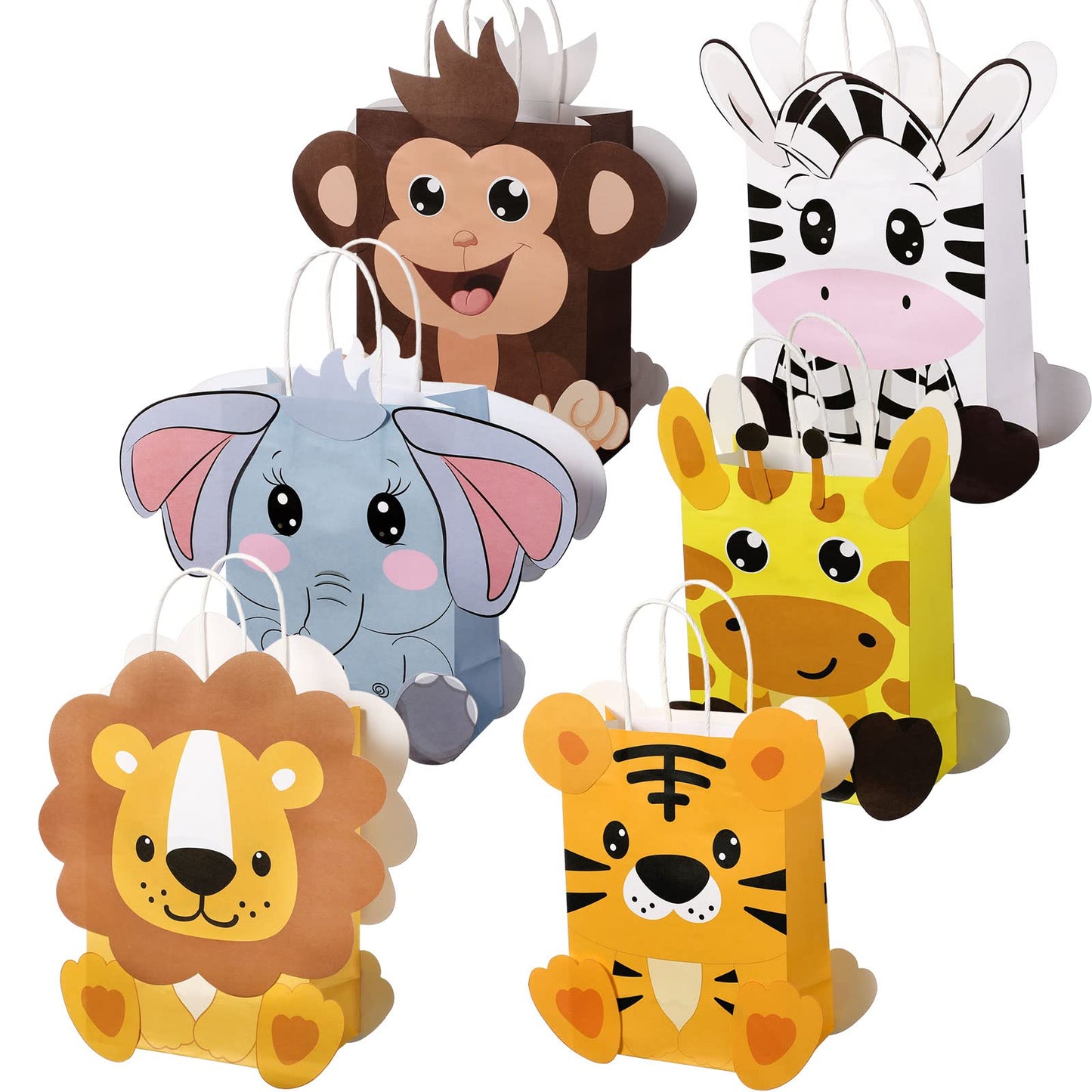 Safari Jungle Party Favor Bags with Handles - 24 ct