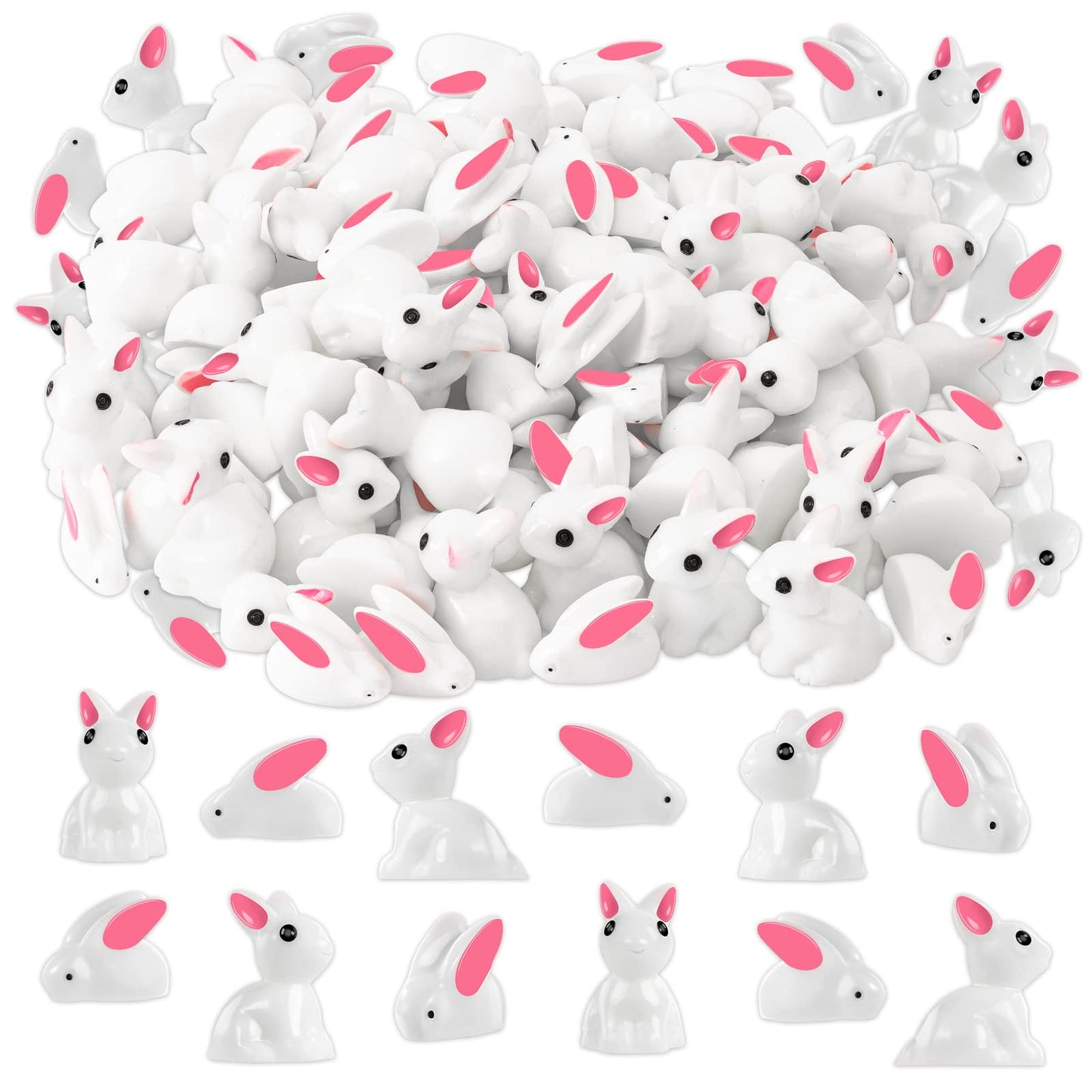 Miniature Resin Rabbit Figurines – 100 Pack