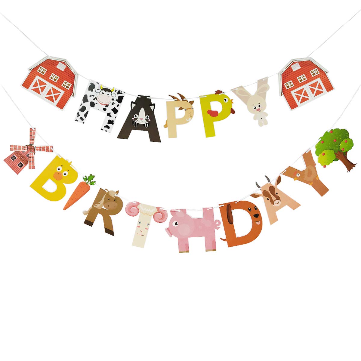 Farm Animals Birthday Banner Party Decoration