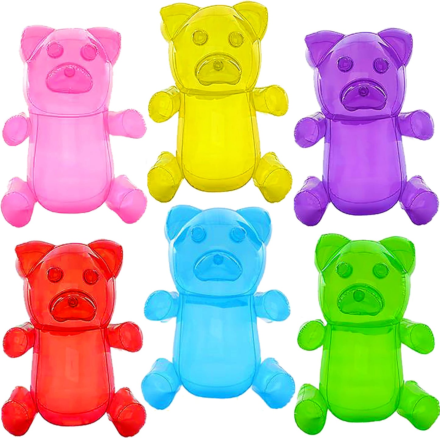 Inflatable Gummy Bear Decorations – 6 Pack, 12 Inch, 6 Colours