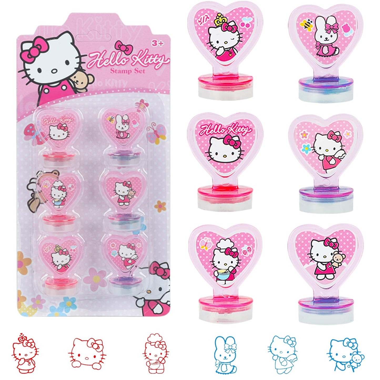 Hello Kitty-Style Theme Stamps Party Favours – 6 Pack