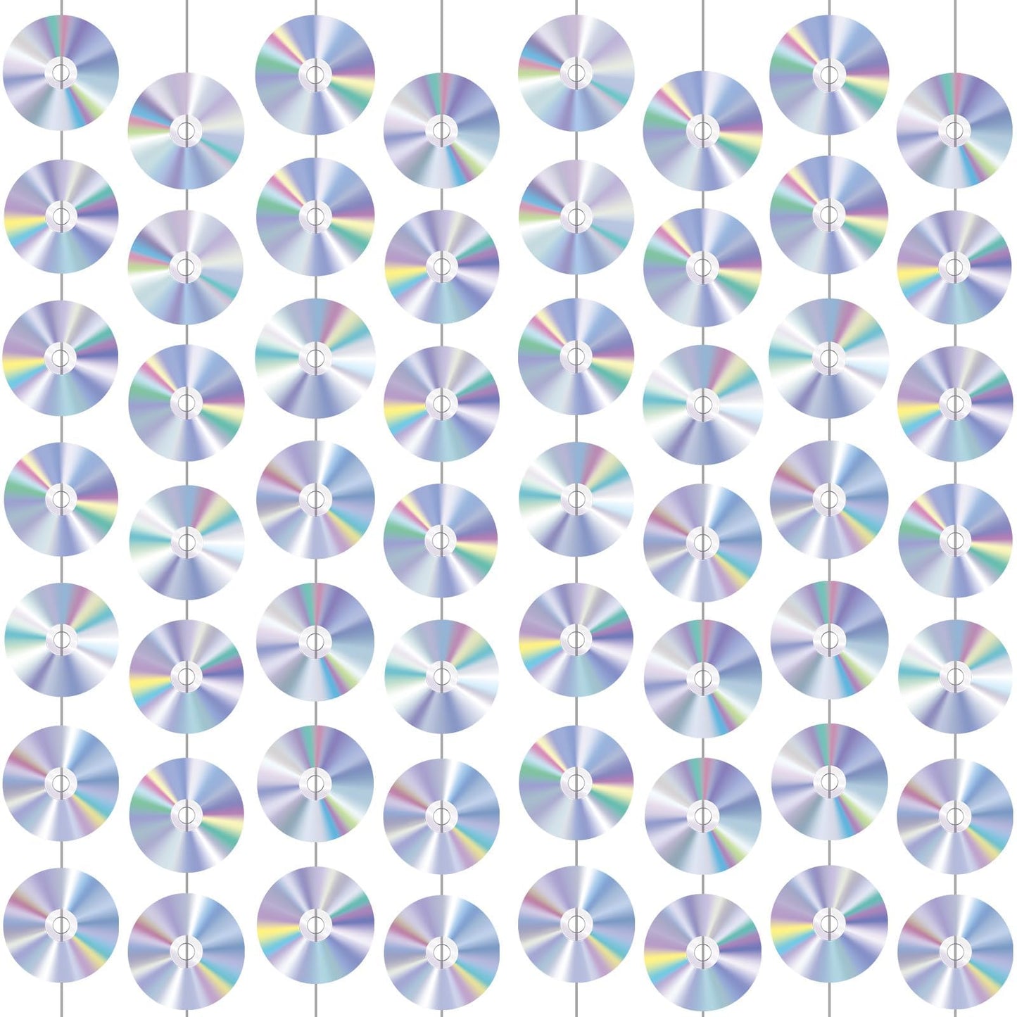 Retro CD Disco Hanging Swirl Banners – 8 Piece, 90s Y2K Theme